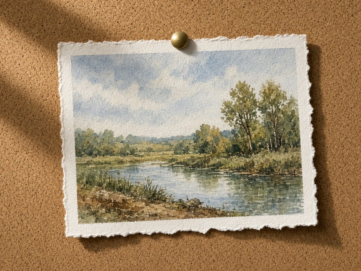 Finished watercolour landscape study